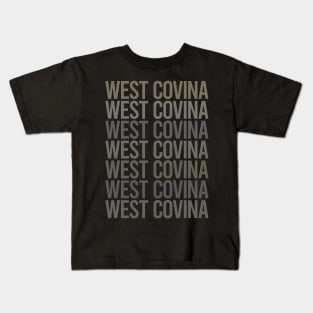 Gray Text Art West Covina Kids T-Shirt